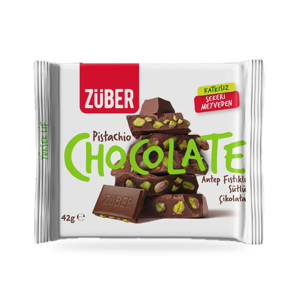 Züber Pistachio Antep Fıstıklı Sütlü Çikolata 42 g
