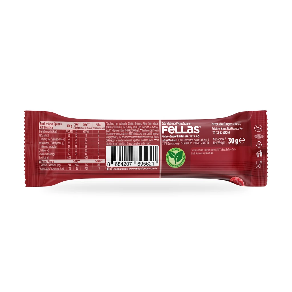 Fellas Kuruyemiş Bar Kırmızı Meyveli 30 g