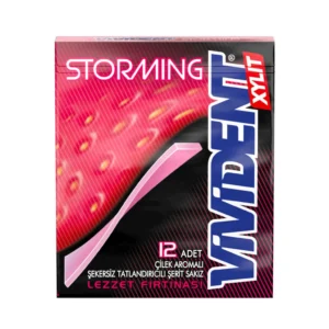 Vivident Storming Çilek Aromalı Şekersiz Şerit Sakız 33 g