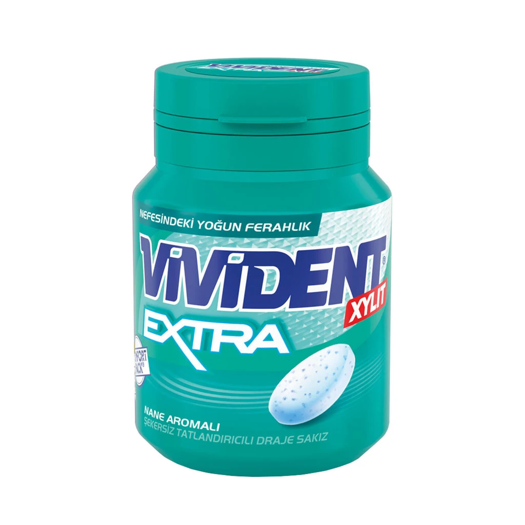 Vivident Xylit Extra Nane Aromalı Şekersiz Draje Sakız 66 g