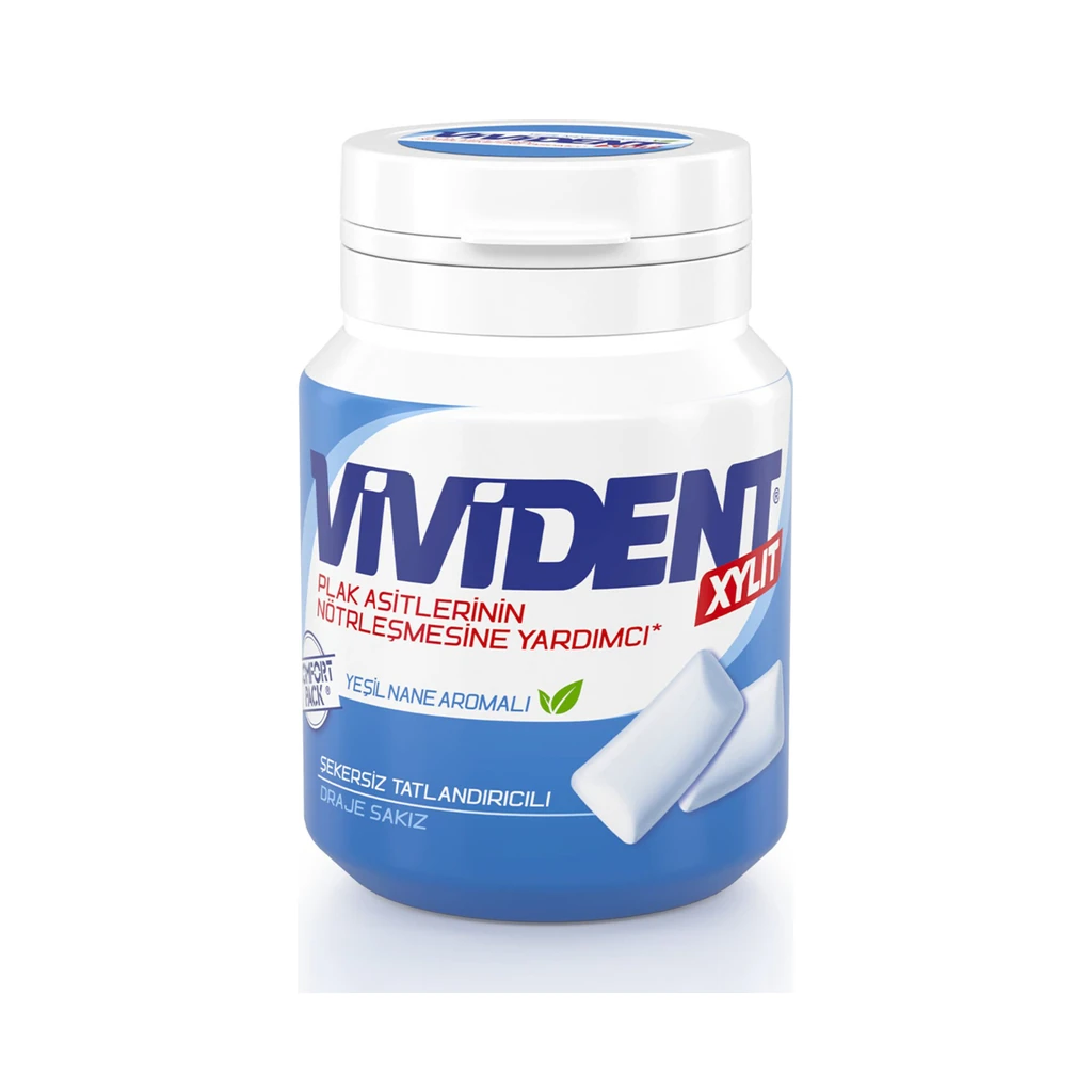 Vivident Xylit Yeşil Nane Aromalı Şekersiz Draje Sakız 67 g