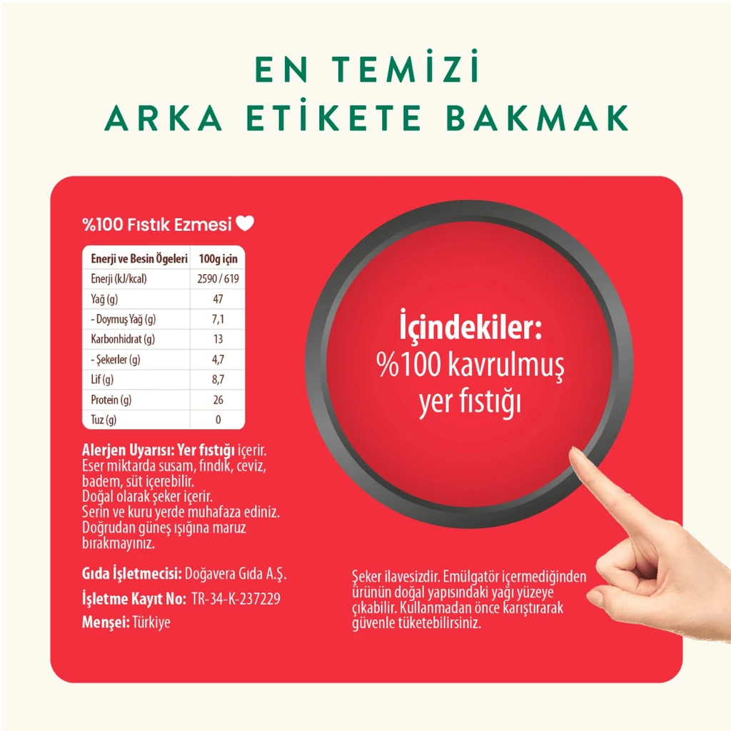 Wefood %100 Fıstık Ezmesi Sade 300 g
