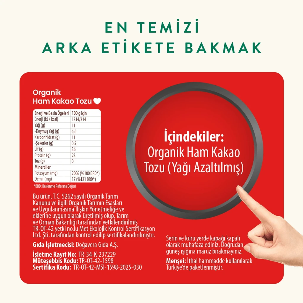 Wefood Organik Ham Kakao Tozu 140 g