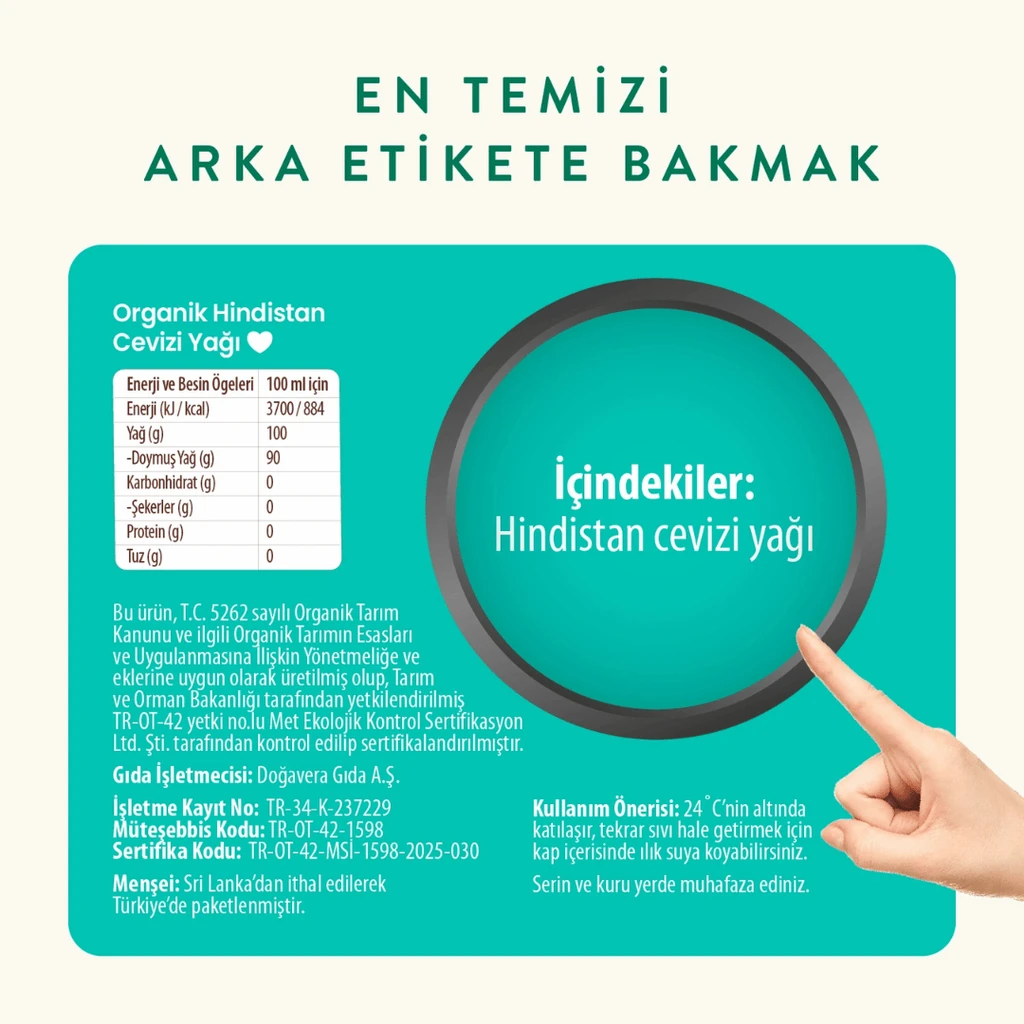 Wefood Organik Hindistan Cevizi Yağı 150 ml (Soğuk Sıkım)
